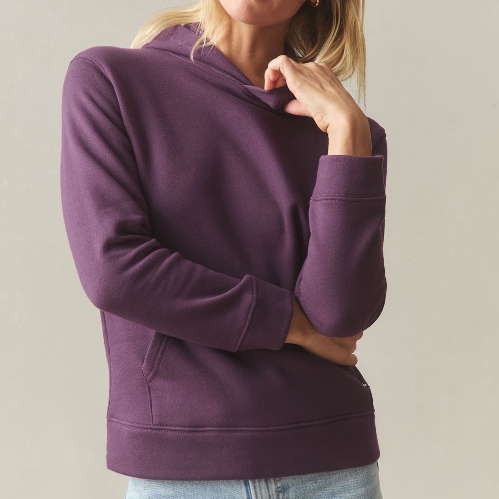 American Giant Midweight Hoodie Womens XS Blackberry Wine Cotton Kangaroo Pocket